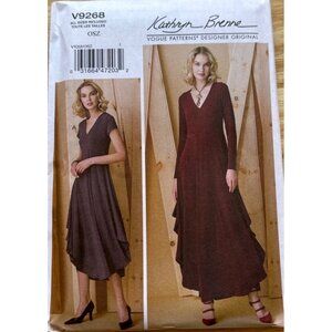 Vogue V9268 Kathryn Brenne Dress Pattern OSZ Asymmetrical Hem Sewing Pattern